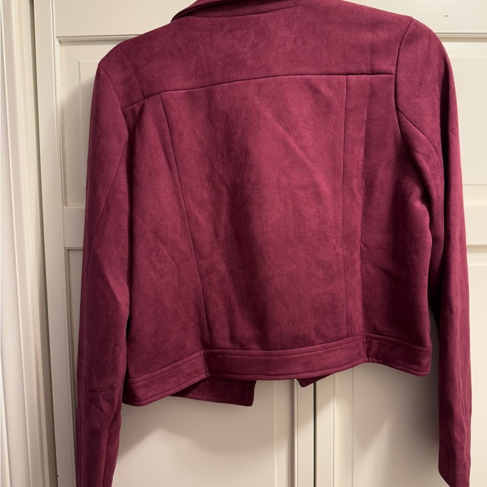 BRAND NEW! Suede Moto Jacket 😎 Purple women’s jacket. Size Medium - Picture 4 of 7